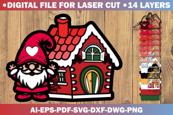 3D Christmas Gnome SVG for Crafts & Graphics