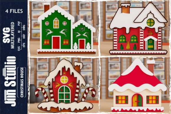 3d Christmas House: Graphics for Crafts & Blogs