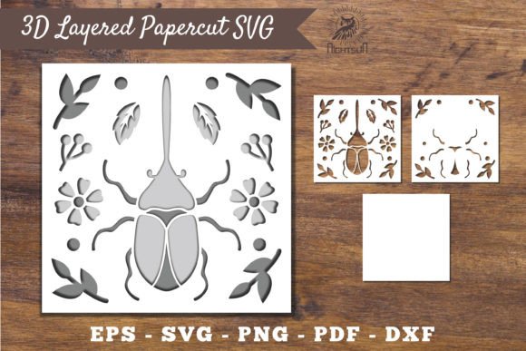 3D Insect Papercut: Graphics for Crafts & Brands