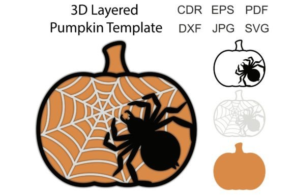 3D Layered Pumpkin Template for Crafts & Graphics