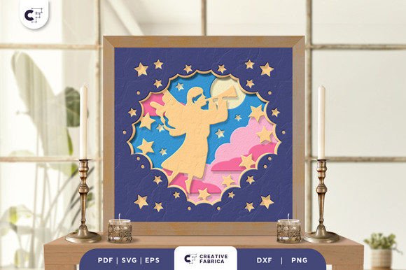 Angel with Trumpet 3D SVG for Memorial Crafts