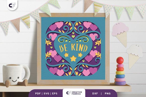 Be Kind Heart Shape 3D SVG for Baby Branding
