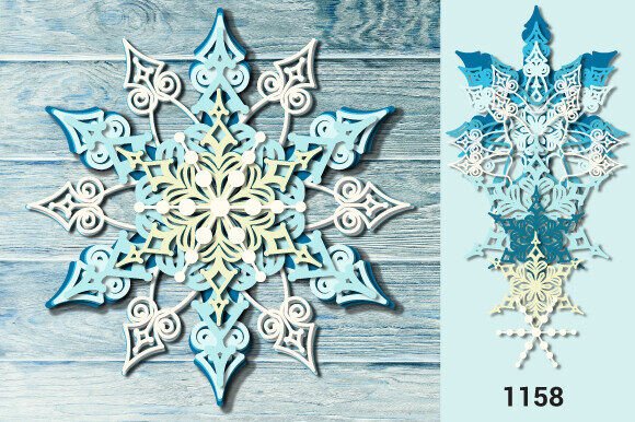 Christmas 3D Layered Snowflake SVG 1158: Graphics for Crafts