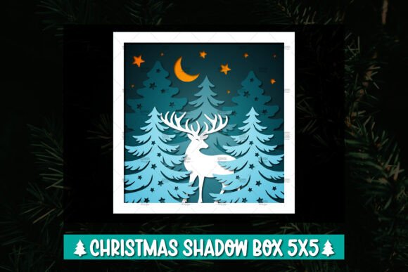 Christmas 3d Paper Cut Shadow Box SVG for Crafts & Graphics