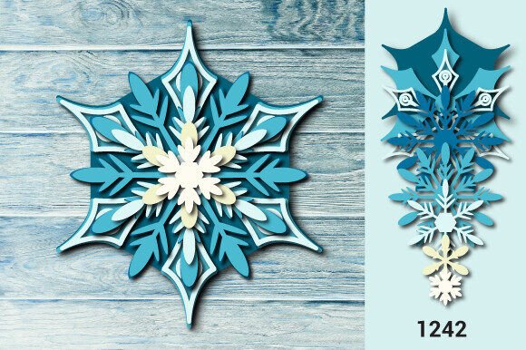 Christmas 3D Snowflake SVG: Crafts & Graphics