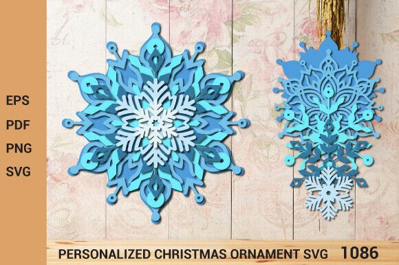 Christmas 3D Snowflake SVG: Graphics for Crafts