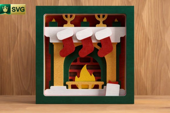 Christmas Fireplace SVG for Crafts and Graphics