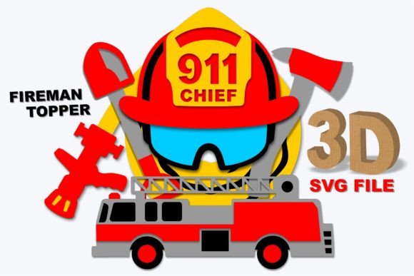 Fireman Topper 3d Svg: A Designer's Take on Bold Themes