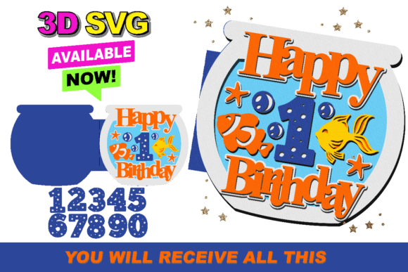 Fish Bowl Card 3D SVG: A Designer's Review for Embroidery