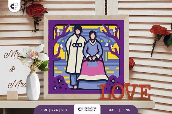 Korean Wedding 3D SVG for Table Decorations