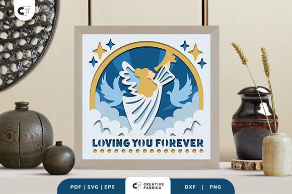 Little Angel with Trumpet 3D SVG for People Projects