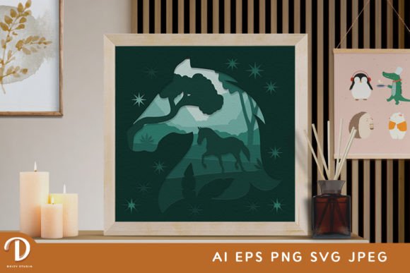 Majestic Horse 3D SVG for Shadow Boxes