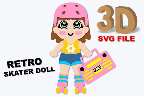 Retro Roller Skater Doll 3D SVG Review