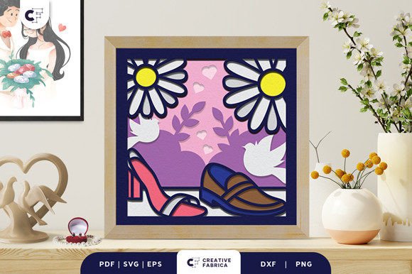 Review: Wedding Shoes 3D Shadow Box SVG for Embroidery