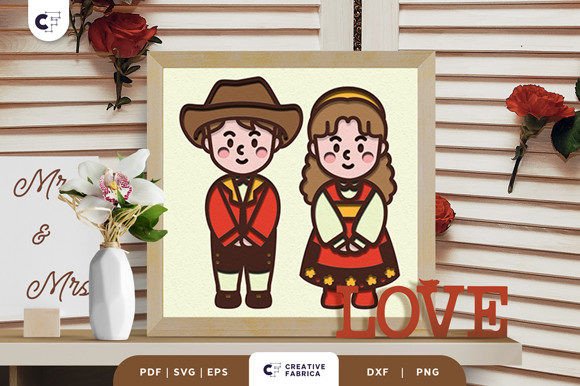 Scandinavian 3D SVG for Wedding Table Decorations