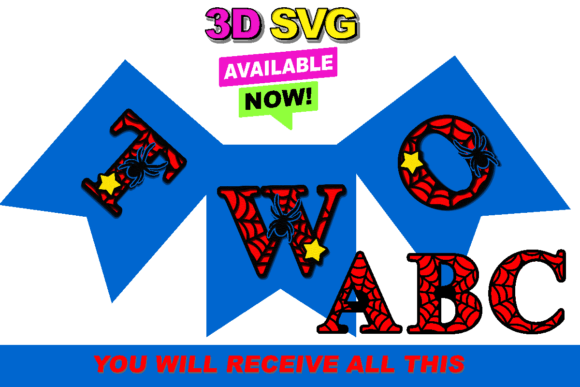 Spider Alphabet 3D SVG: Graphics for Crafts