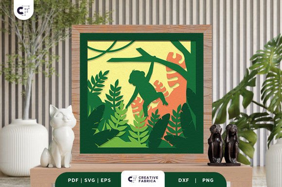 Tropical Monkey 3D Shadow Box: A Versatile 3D SVG for Other Crafts