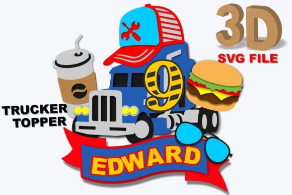 Trucker Topper 3d Svg: Graphics for Crafts