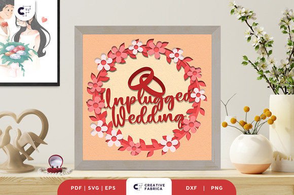 Unplugged Wedding Sign 3D SVG for Table Decorations