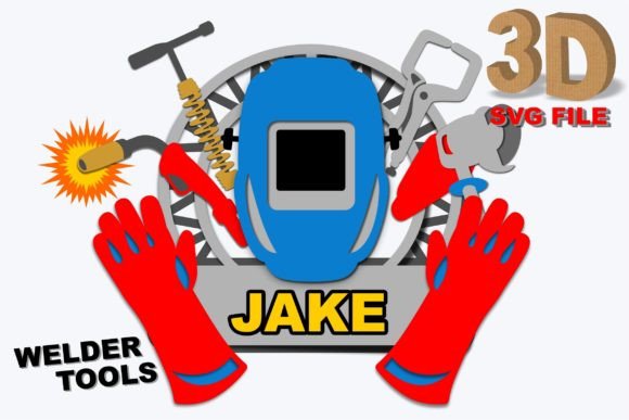 Welder Tools Topper 3d Svg: Graphics for Crafts