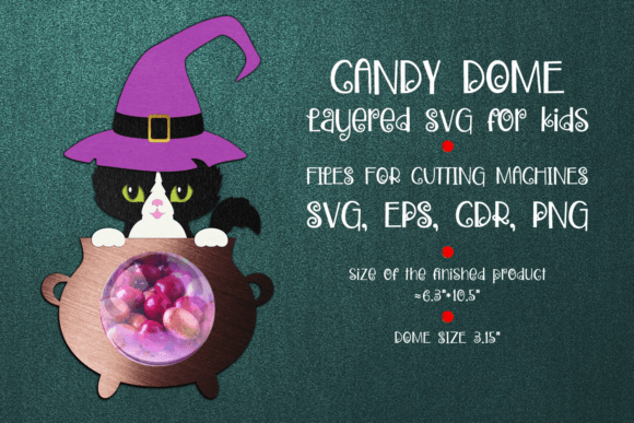 Witch Cat Halloween Candy Dome: 3D SVG Shapes Review